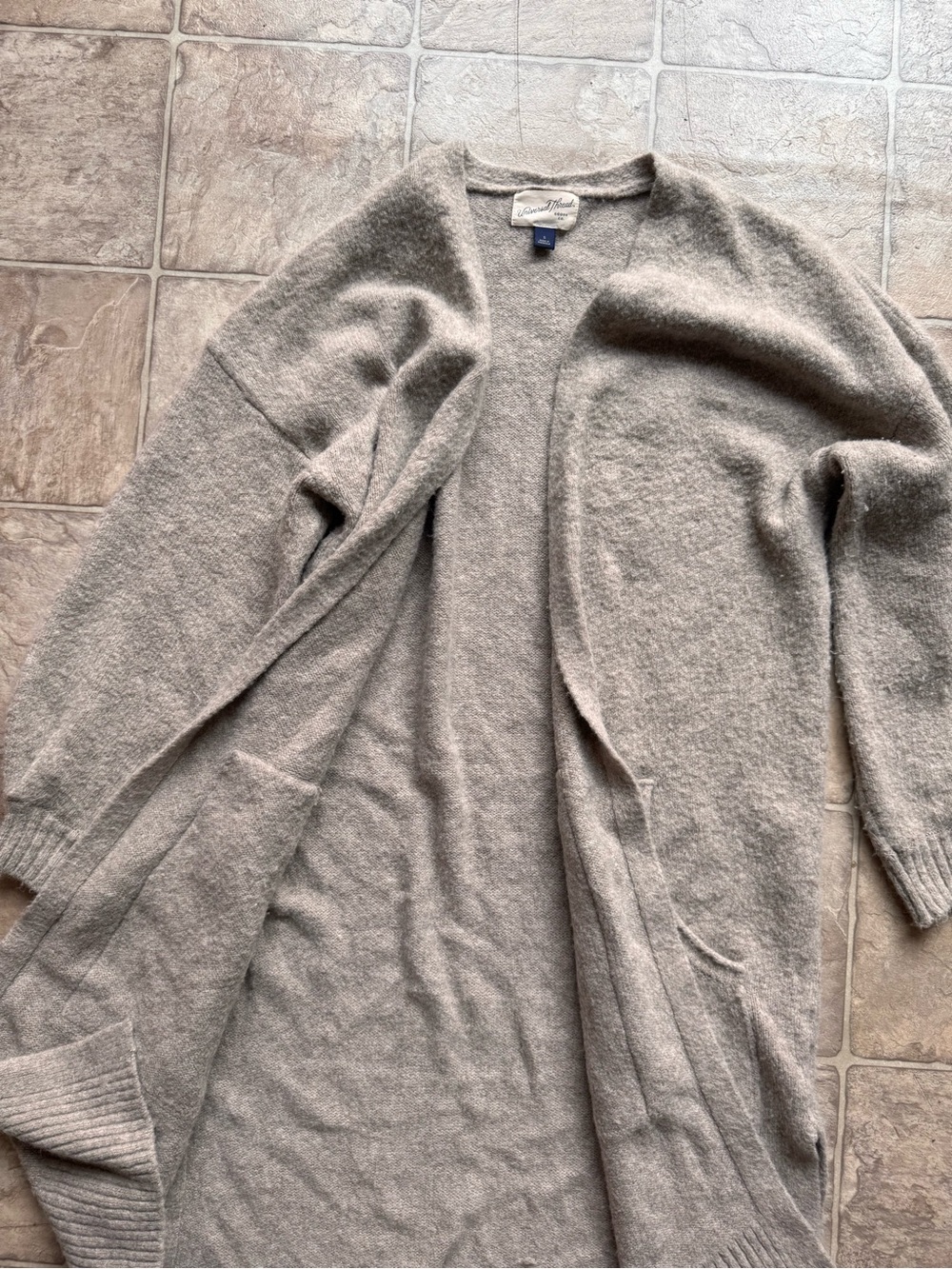 Universal Thread Beige Longline Open-Front Cardigan - Picture 3 of 4
